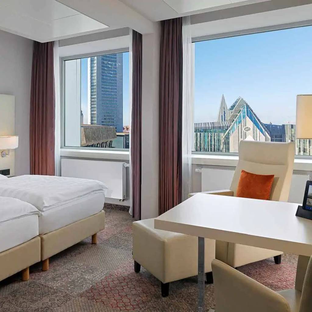 Hotelzimmerausblick Radisson Hotel Leipzig
